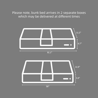 Twin Over Full Bunk Bed With Ladder,Wooden Bunk Bed With High Guardrail And Ladder For Kids, Teens, Dorm Rooms, And Guest Rooms,No Box Spring Needed,Grey