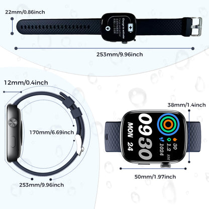 Smart Watch Bluetooth Call &1.95 HD Screen -Heart Rate SpO2 Sleep Monitor, 3ATM Waterproof Fitness Tracker For IoS Android