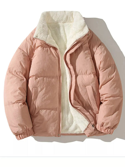Men's Full Size Zip Up Fleece Puffer Jacket Plus Size