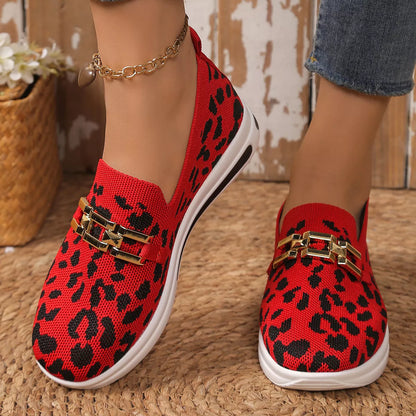 Leopard Mesh Slip-Ons