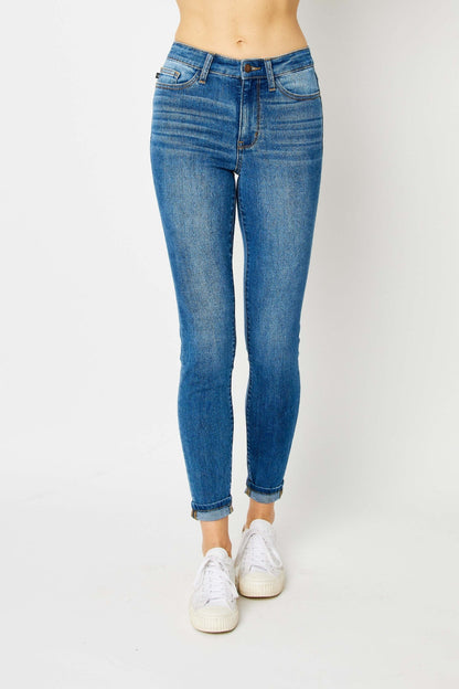 Judy Blue Low Rise Super Stretch Skinny Jeans with Cuffs