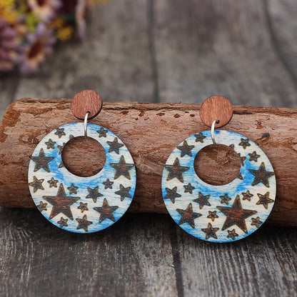 Patriotic Star Dangle Earrings