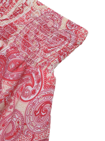 Paisley Print Tube Top and Ruffle Mini Skirt Set