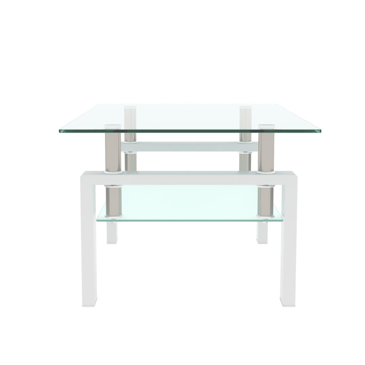 Rectangle Glass Coffee Table, Clear Coffee Table, Modern Side Center Tables For Living Room, Living Room Furniture