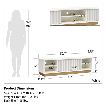 Rene Modern Scalloped TV Stand For TVs Up To 65inch