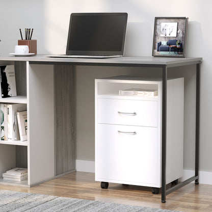 Mobile Storage Cabinet Organizer with Drawer and Cabinet, Printer Stand with Castors, White