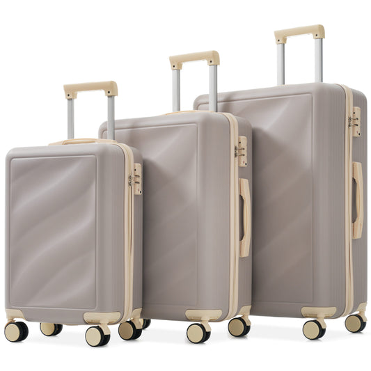 Luggage Set 3 Piece, Lightweight Durable ABS Suitcases With Spinner Wheels And TSA Lock, Carry-on & Checked Travel Luggage 20-24-28