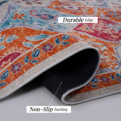 LOOM  LUXE 5x8 Area Rug For Bedroom, Washable Rug, Low-Pile, Non-Slip, Non-Shedding, Foldable, Kid Pet Friendly - Area Rugs For Living Room, Bedroom, Kitchen Wedding Gift