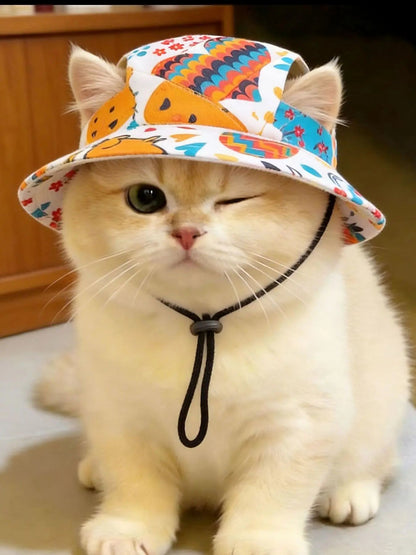 Adjustable Chin Strap Pet Bucket Hat