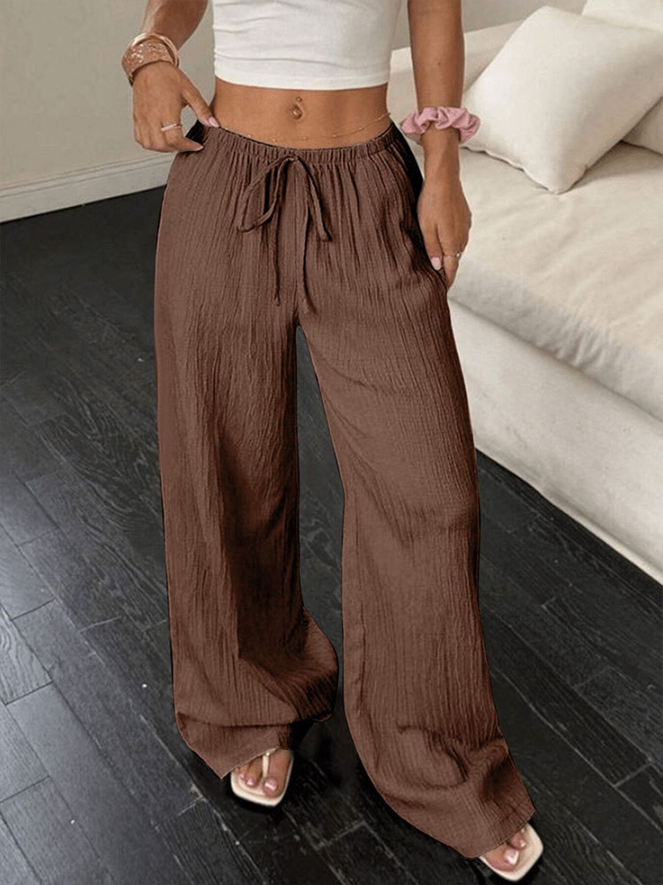 Tied Wide Leg Pants