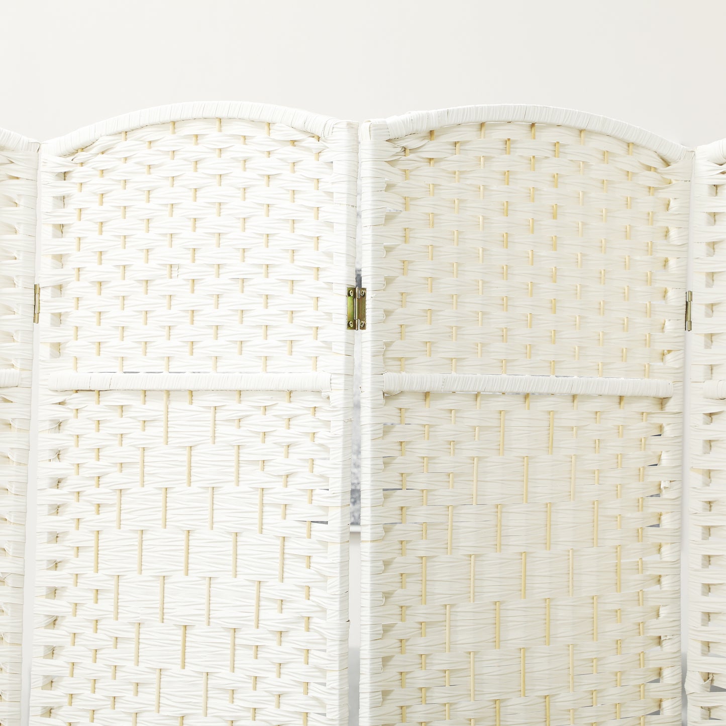 Folding Room Divider Screen 6 Panel 6' Tall Privacy Screen Freestanding Wood Partition for Home Office, White