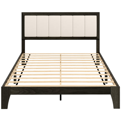Full Bed Frame With Headboard Full Size Platform Bed Frame With Wooden Slats No Box Spring Needed Charcoal Gray