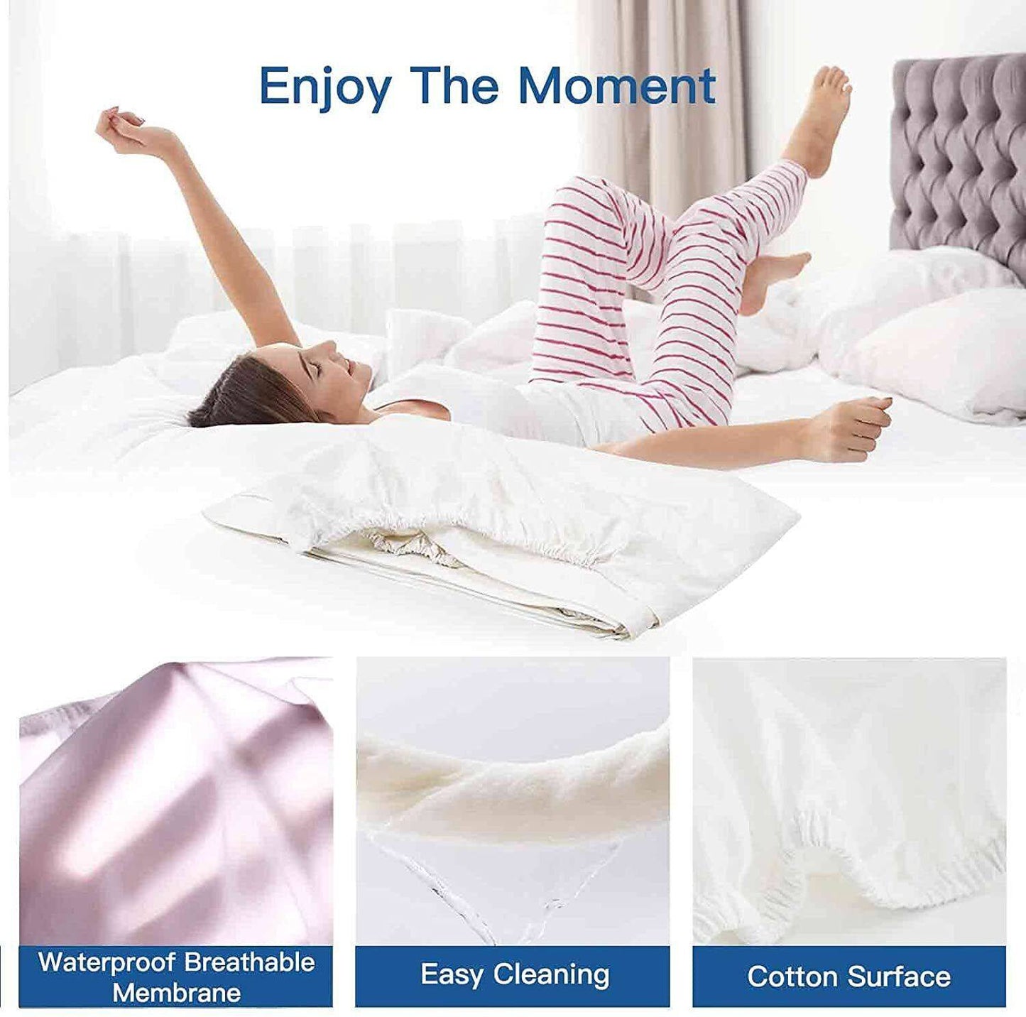 Terry Cotton Fitted Mattress Protector Waterproof