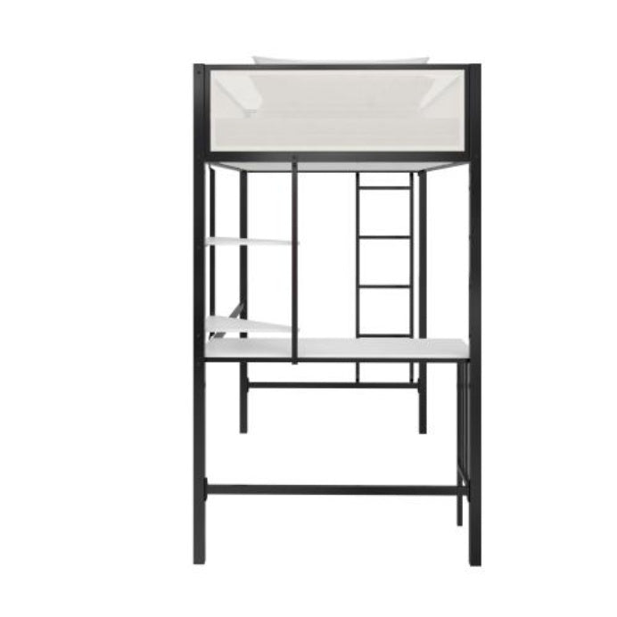 Axel Twin Loft Bed With Desk & Shelves