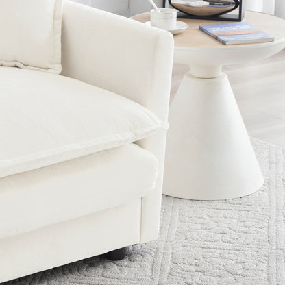 3-Piece Upholstered Sofa, Living Room Sectional Sofa Set Modern Sofa Couches Set , Deep Seat Sofa For Living Room Apartment, 1-3 Seat White