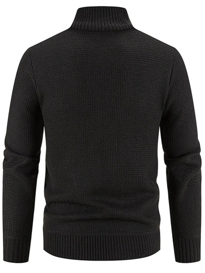 Men's Plus Size Quilted Knit Bomber Jacket with Stand Collar