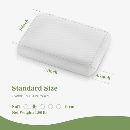 Memory Foam Pillow, Detachable Washable Pillowcase, Odorless, Ergonomic Pillow, Full Sleeping Position, Cervical Support Pillow