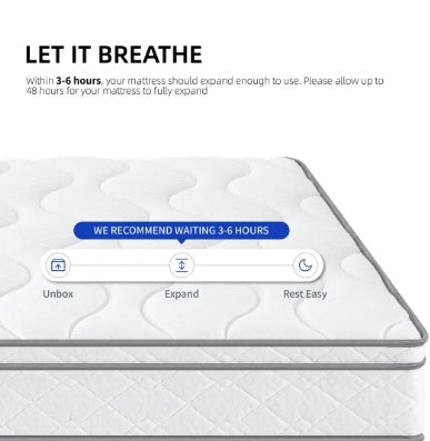 Full Size Mattress,10 Inch Hybrid Mattress In A Box With Gel Memory Foam,Individually Wrapped Pocket Coils Innerspring For Breathable And Durable Support, Made In USA, CertiPUR-US Certified