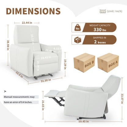 Electric Recliner, PU Leather Recliner With USB Port