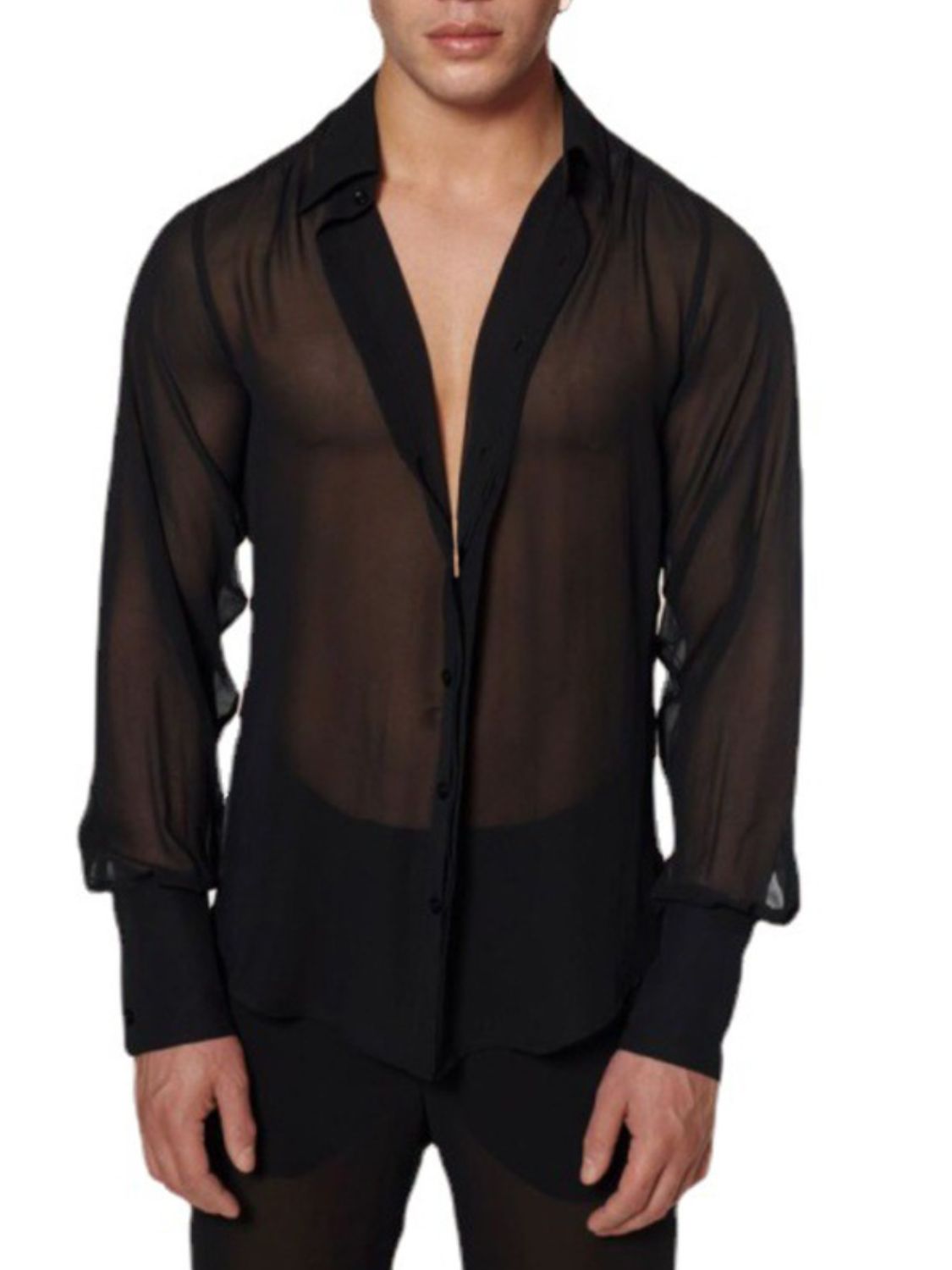 Men's Full Size Collared Neck Long Sleeve Shirt Plus Size