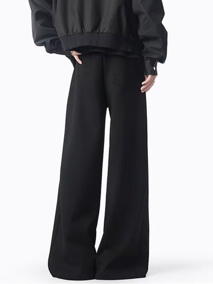 Men's Plus Size Loose Fit Drawstring Wide Leg Pants