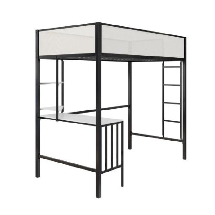 Axel Twin Loft Bed With Desk & Shelves
