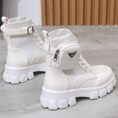 Lace Up Platform Ankle Boots
