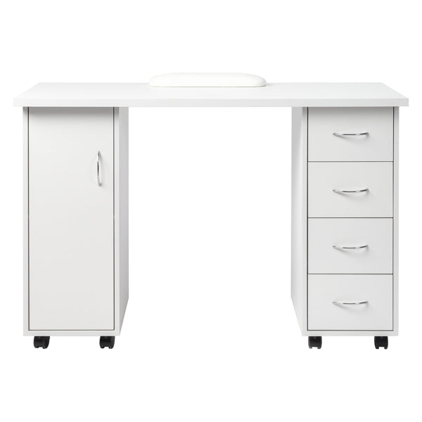 White 120X54X81cm One Door Four Drawers Computer Desk Nail Art Table 1PC