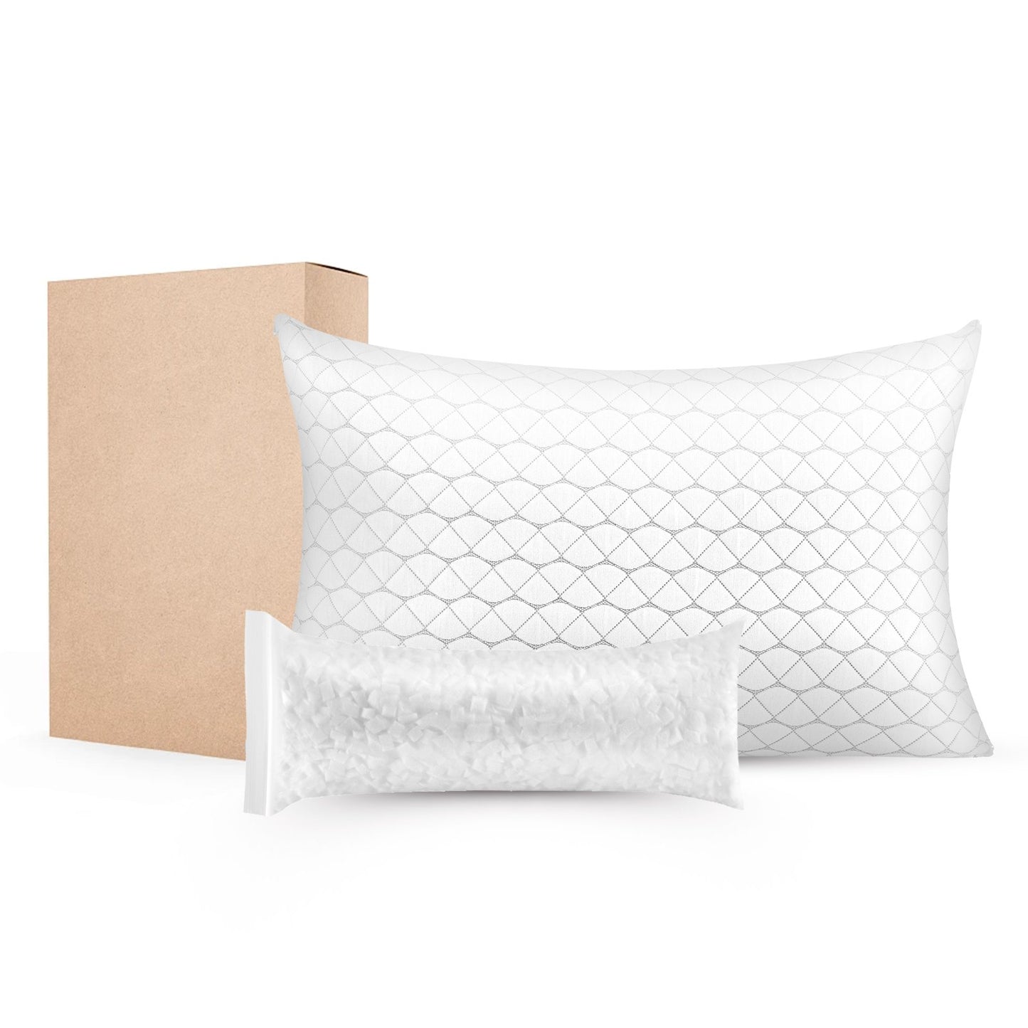 Bed Pillow For Sleeping, King Size Luxury Quality Hotel Pillow With Memory Foam Fill, Supportive & Adjustable, Includes Natural Firber Pillowcase, Bedding For Back, Stomach And Side Sleepers
