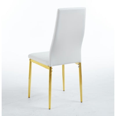 Chair Set Of 4,GOLDEN COLOR LEG,WHITE SEAT