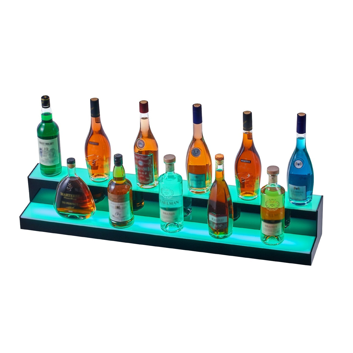 LED Lighted Liquor Bottle Display Bar Shelf RF & App Control 40 2-Step