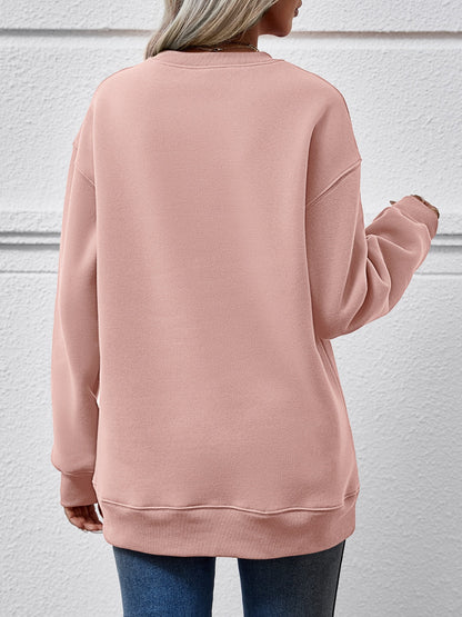 Leopard Lip Graphic Round Neck Sweatshirt