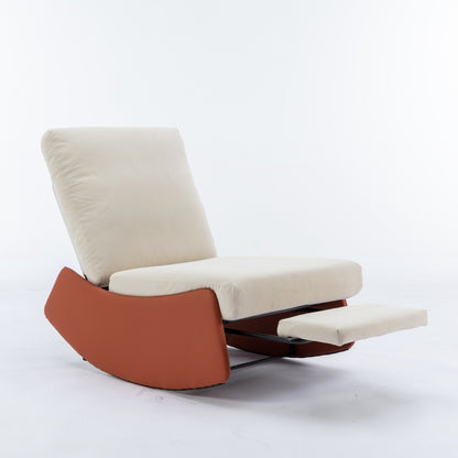 Modern Rocking Chair Recliner, Comfy Rocker Nursery Chair With Footrest, Accent Reading Chair, Uphol