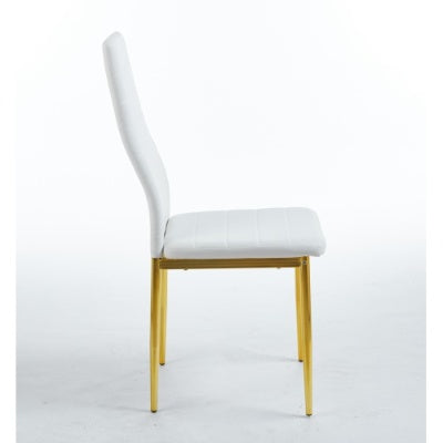 Chair Set Of 4,GOLDEN COLOR LEG,WHITE SEAT
