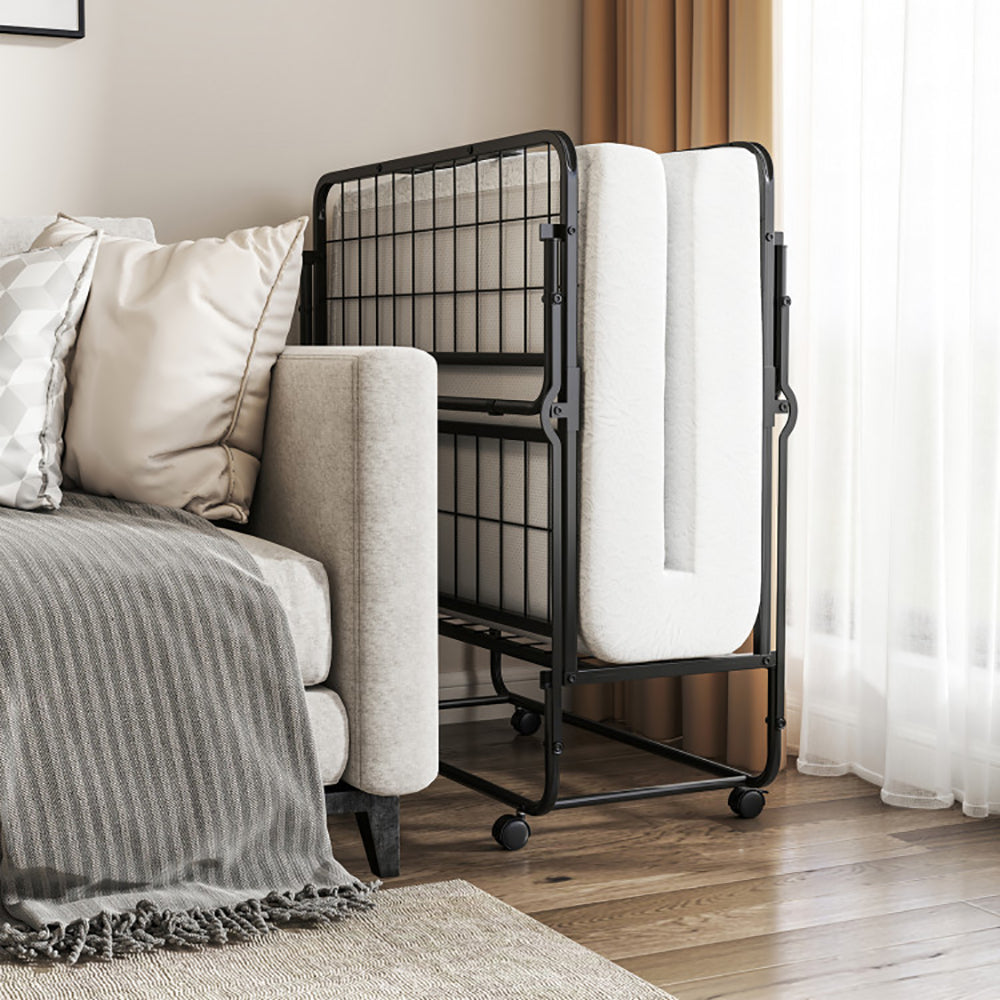 Twin Size Folding Bed With Memory Foam Mattress And Heavy-duty Metal Frame