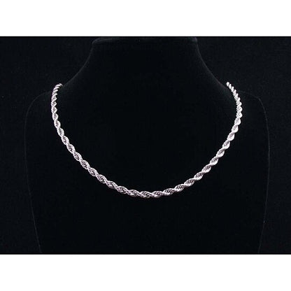 RMZ GOLD NYC 14K White Gold 2MM Rope Chain 24" unisex