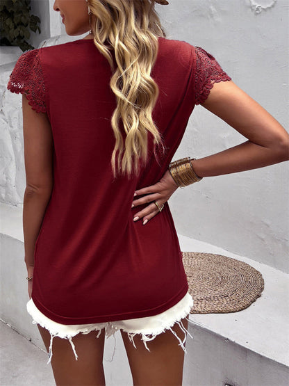 Modern Flying Sleeve V-Neck Knitted Sweater Top