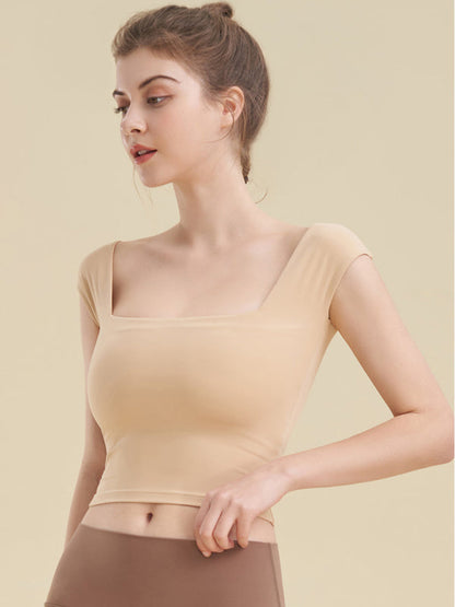 Women's Square Neck Sports Tight Tank Top for Yoga