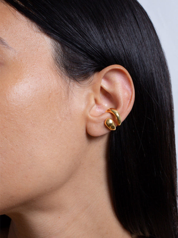 Modern double layer ear bone clip without piercing simple ear clip