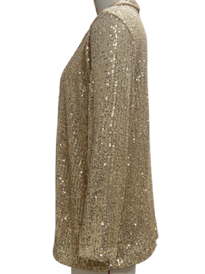 Women's Sequined Blazer - Long Sleeve - Lapel Collar - Multiple Colors
