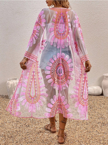 Modern Beach Skirt Casual Vacation Lace Cardigan Bikini Swimsuit Cover-Up Sun Protection Wear