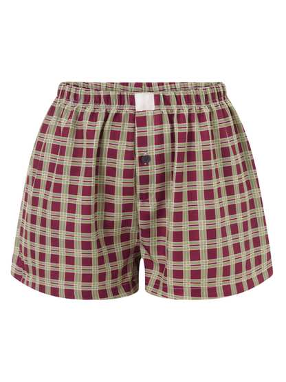 High Waist Wide Leg Plaid Shorts - Vintage Casual Summer Shorts