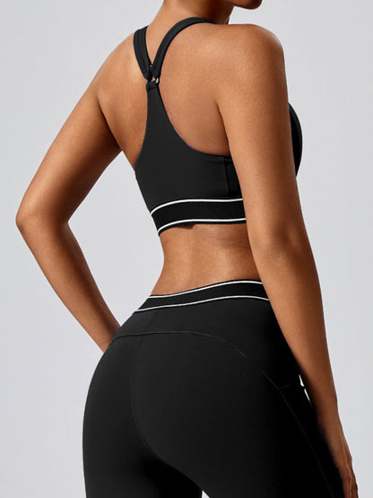 Modern elastic fitness fashion yoga vest with chest pad