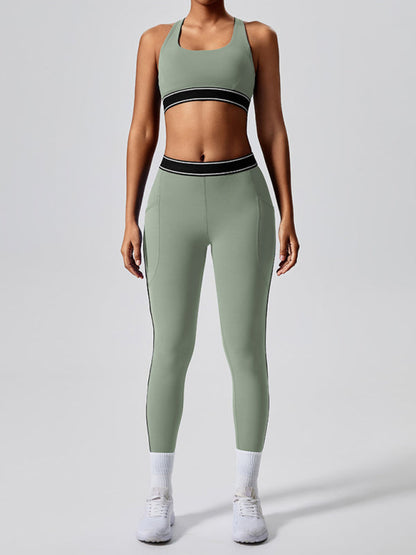Modern elastic fitness fashion yoga vest with chest pad