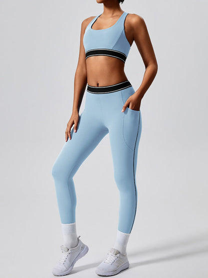 Modern elastic fitness fashion yoga vest with chest pad