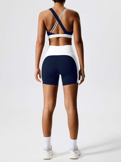 Environmentally friendly fabric new backless yoga vest + yoga pants outdoor sports suit