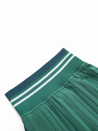 High waist threaded sports fitness short skirt for women to prevent exposure, outdoor quick-drying large size running badminton tennis skirt