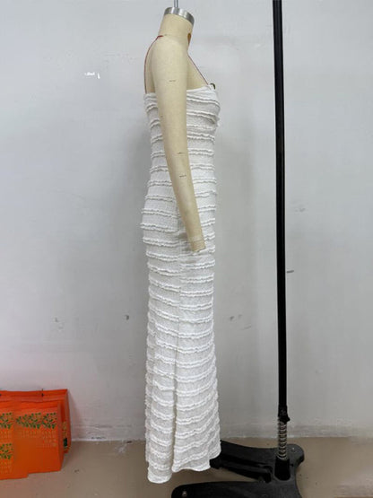 Sexy slim fit tube top hip dress