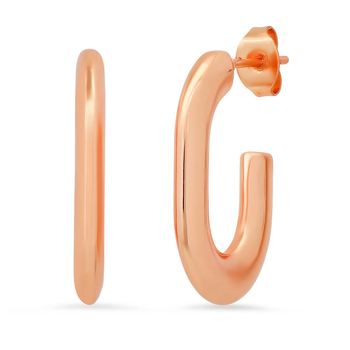 Ladies C Shape Tube Hoop Earrings