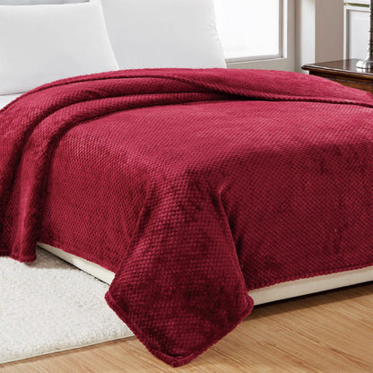 Noble House Solid Color Popcorn Microfiber Blanket